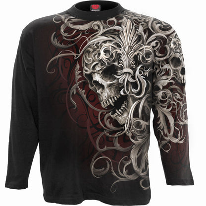 SKULL SHOULDER WRAP - Allover Longsleeve T-Shirt Black - Spiral USA