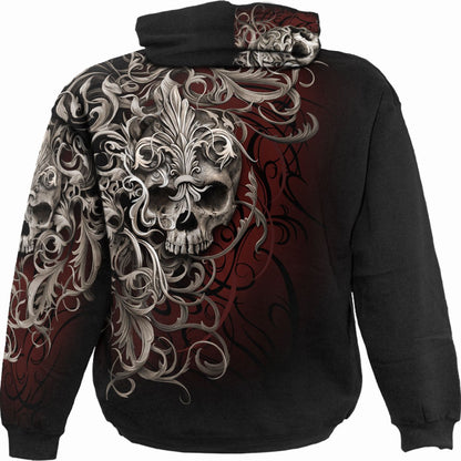 SKULL SHOULDER WRAP - Allover Hoody Black